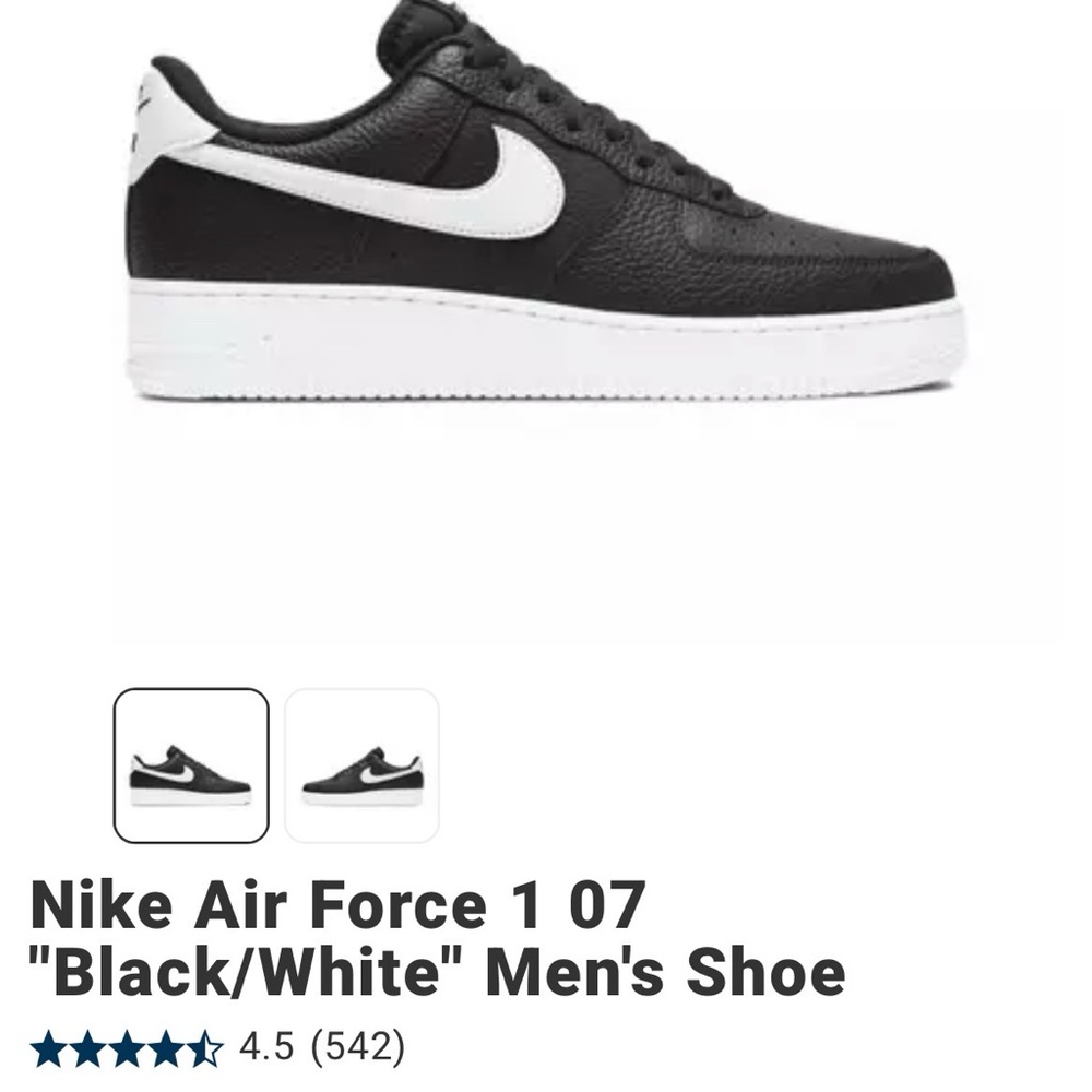Nike Air Force 1 07 Black and White Sneakers